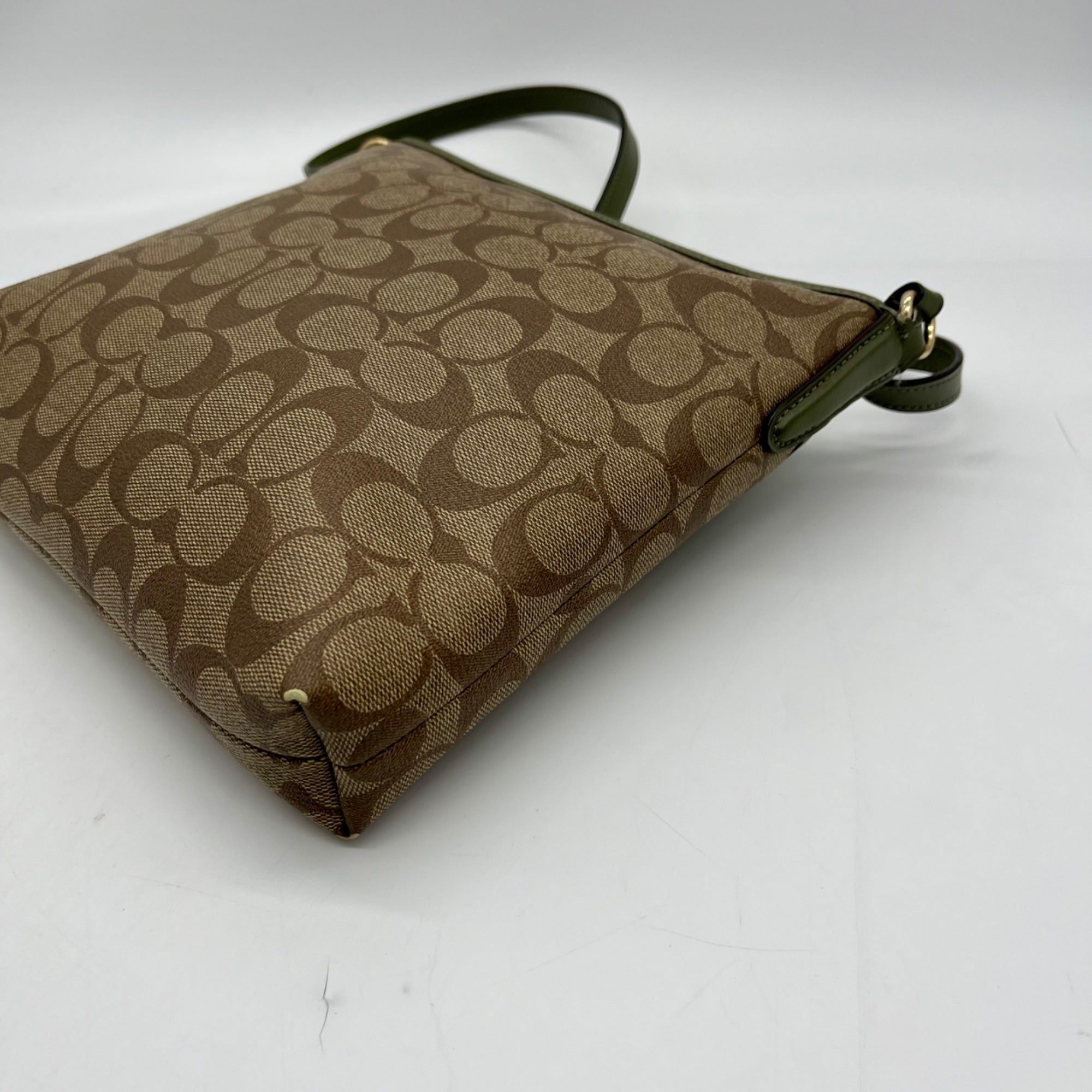 Coach Brown Signature File Crossbody Bag