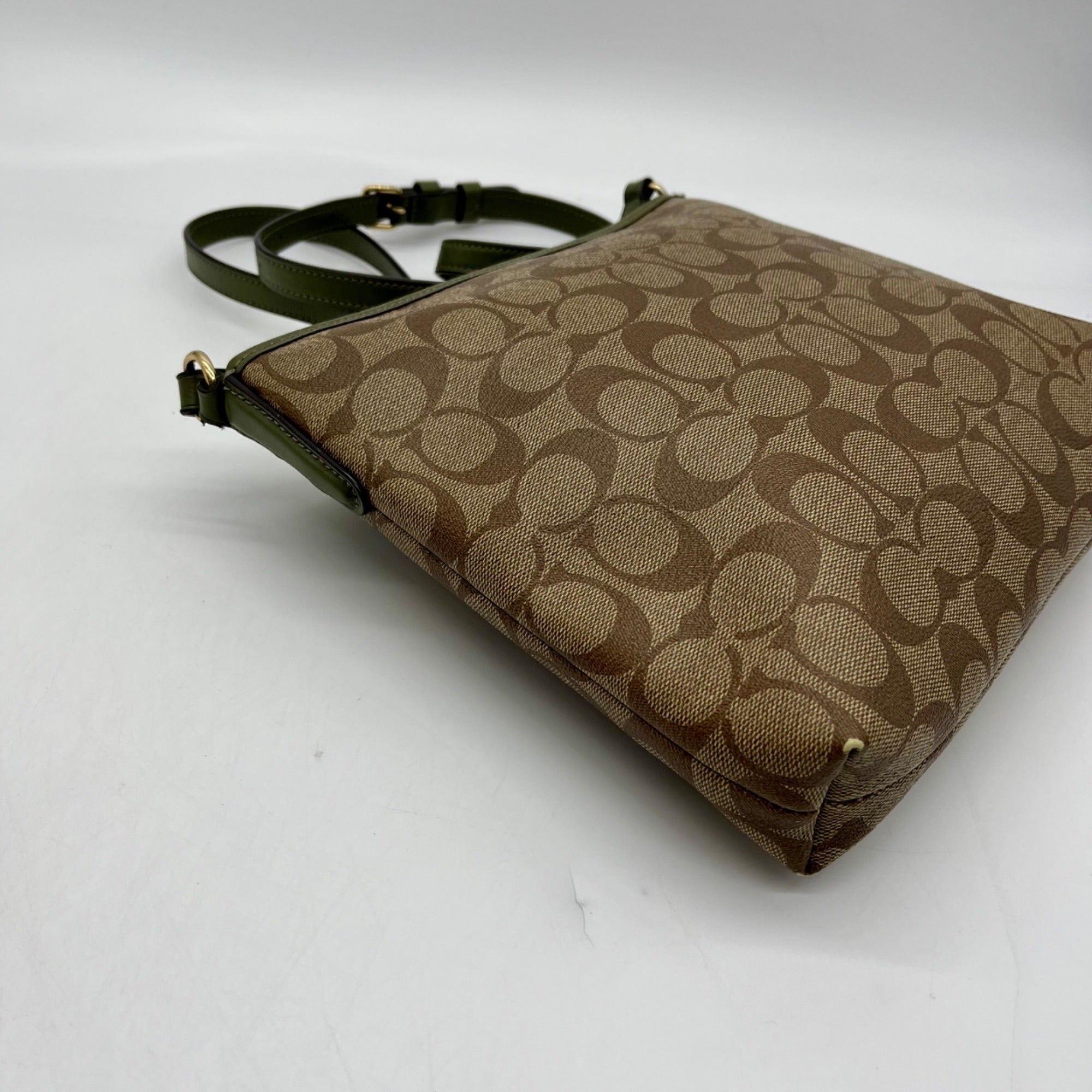 Coach Brown Signature File Crossbody Bag
