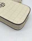 Tory Burch Ivory Embossed Leather Thea Cellphone Crossbody