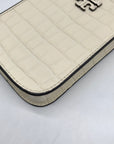 Tory Burch Ivory Embossed Leather Thea Cellphone Crossbody