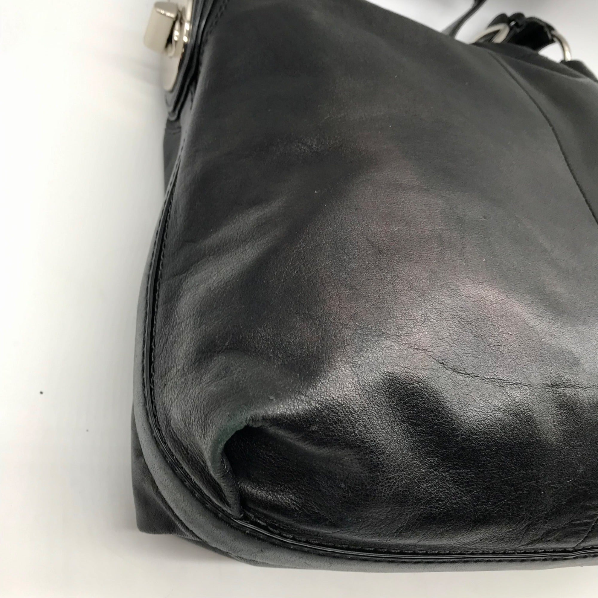 Coach Black Leather Peyton Hobo Shoulder Bag 14502