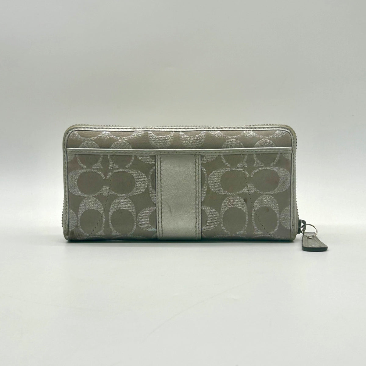 Coach Vintage Gray Canvas Signature Buckle Wallet