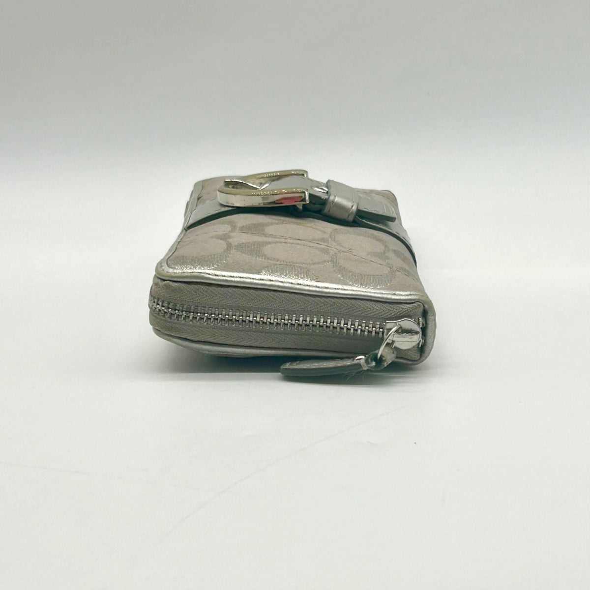 Coach Vintage Gray Canvas Signature Buckle Wallet