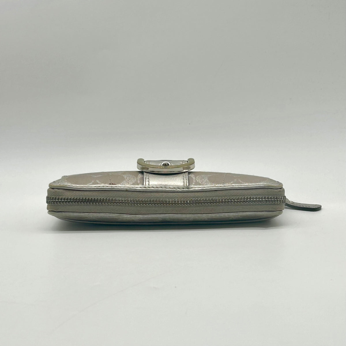 Coach Vintage Gray Canvas Signature Buckle Wallet