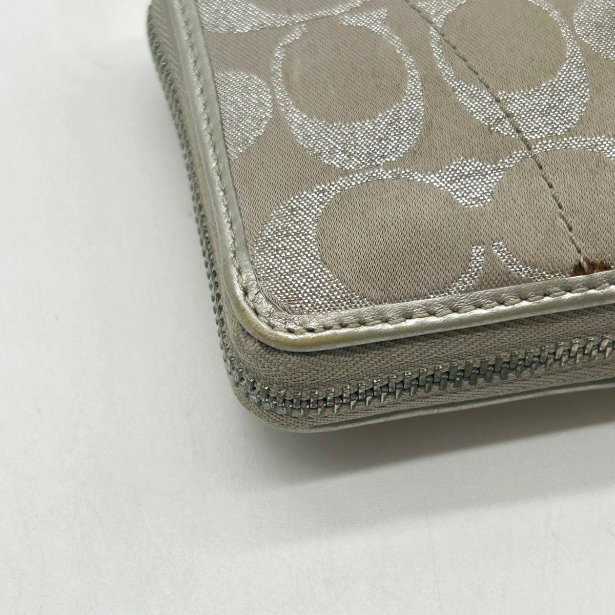 Coach Vintage Gray Canvas Signature Buckle Wallet