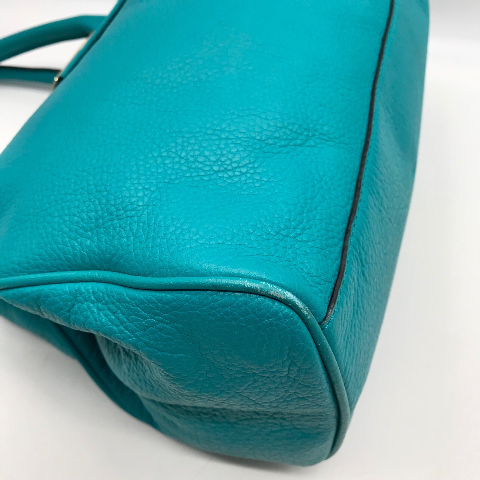 Kate Spade Teal Pebbled Leather Bexley Stevie Satchel Bag
