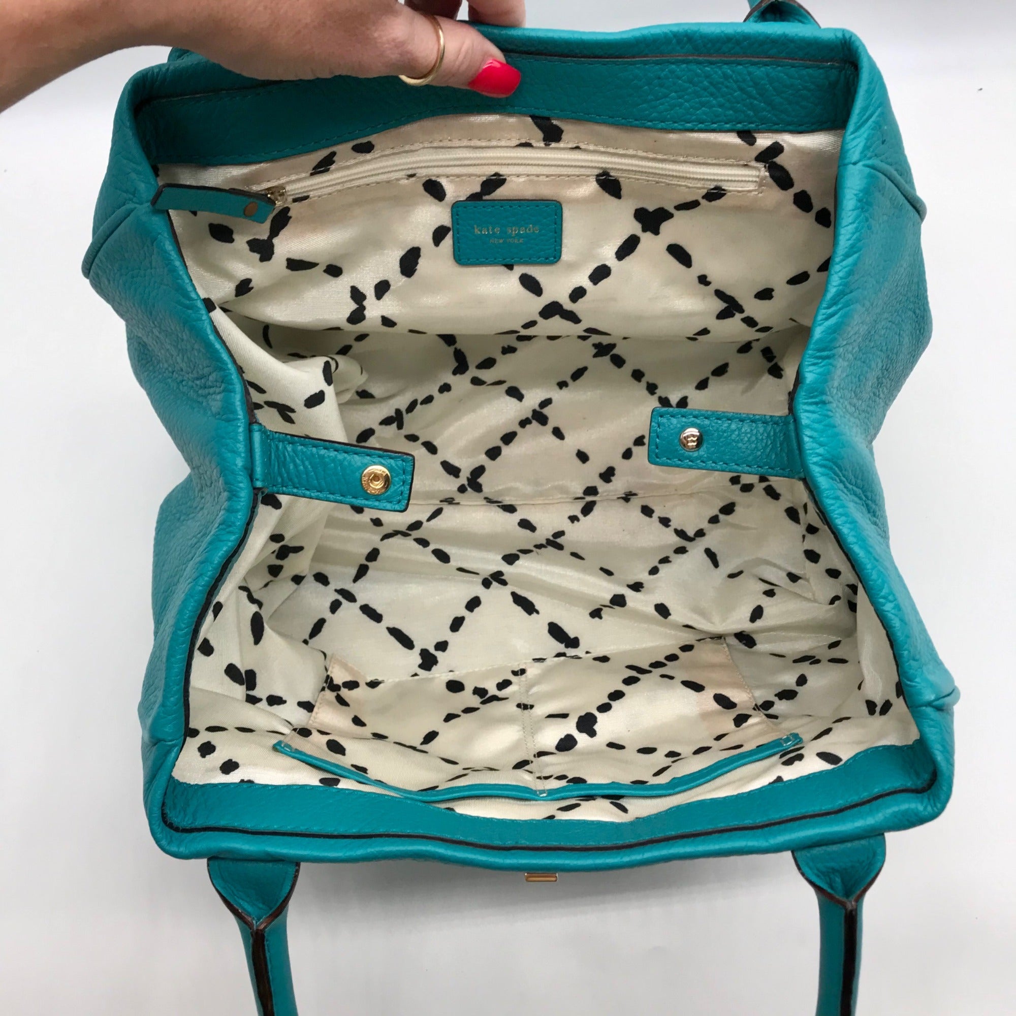 Kate Spade Teal Pebbled Leather Bexley Stevie Satchel Bag