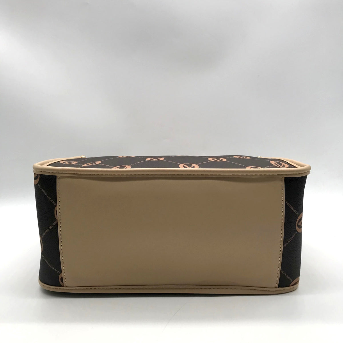 Valentino Orlandi Brown Signature Faux Leather Convertible Tote