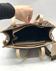 Valentino Orlandi Brown Signature Faux Leather Convertible Tote