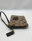 Coach Khaki Canvas Signature C Monogram Wristlet