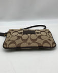Coach Khaki Canvas Signature C Monogram Wristlet