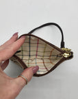 Coach Khaki Canvas Signature C Monogram Wristlet