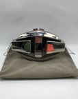 Whiting & Davis Silver Hardshell Convertible Clutch