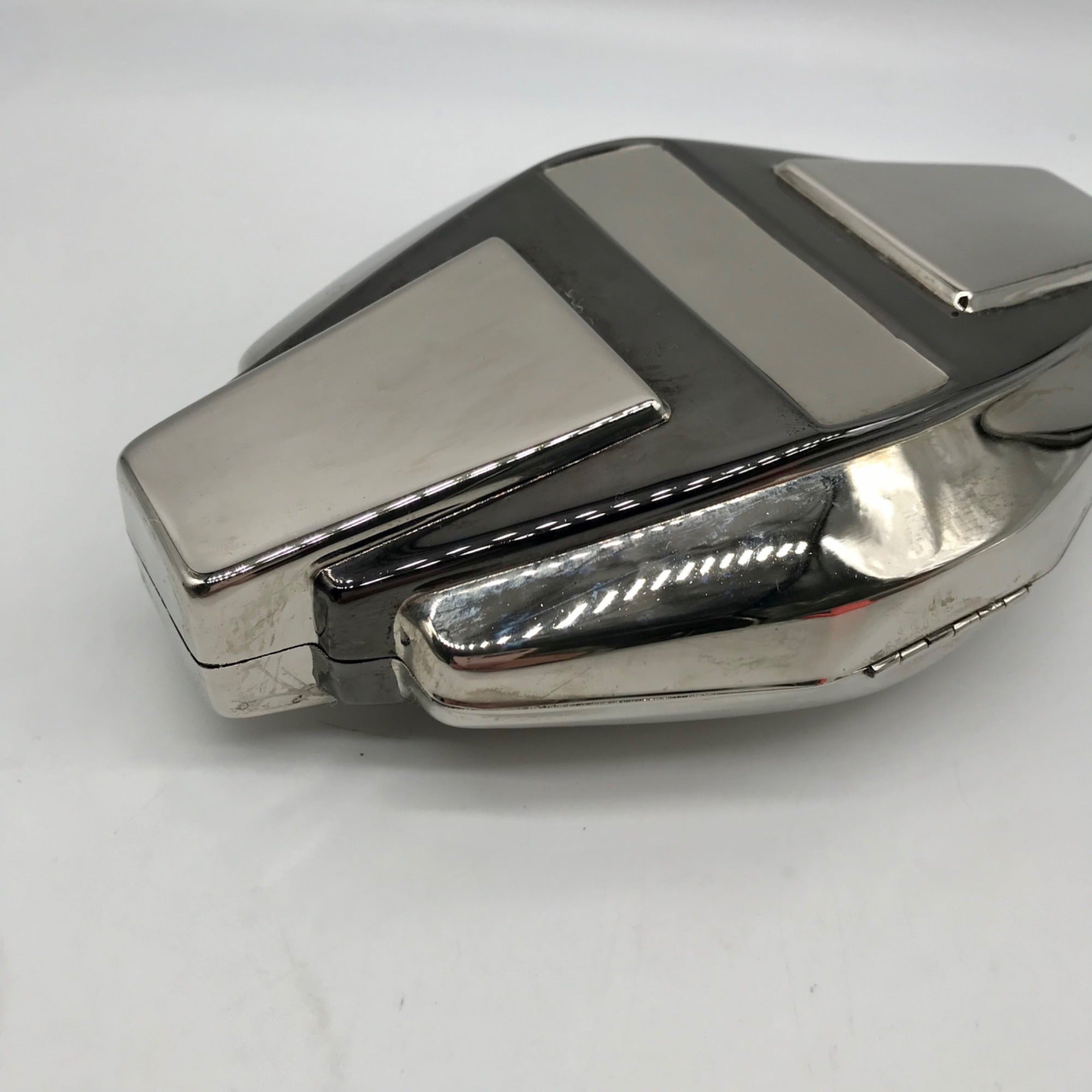 Whiting &amp; Davis Silver Hardshell Convertible Clutch