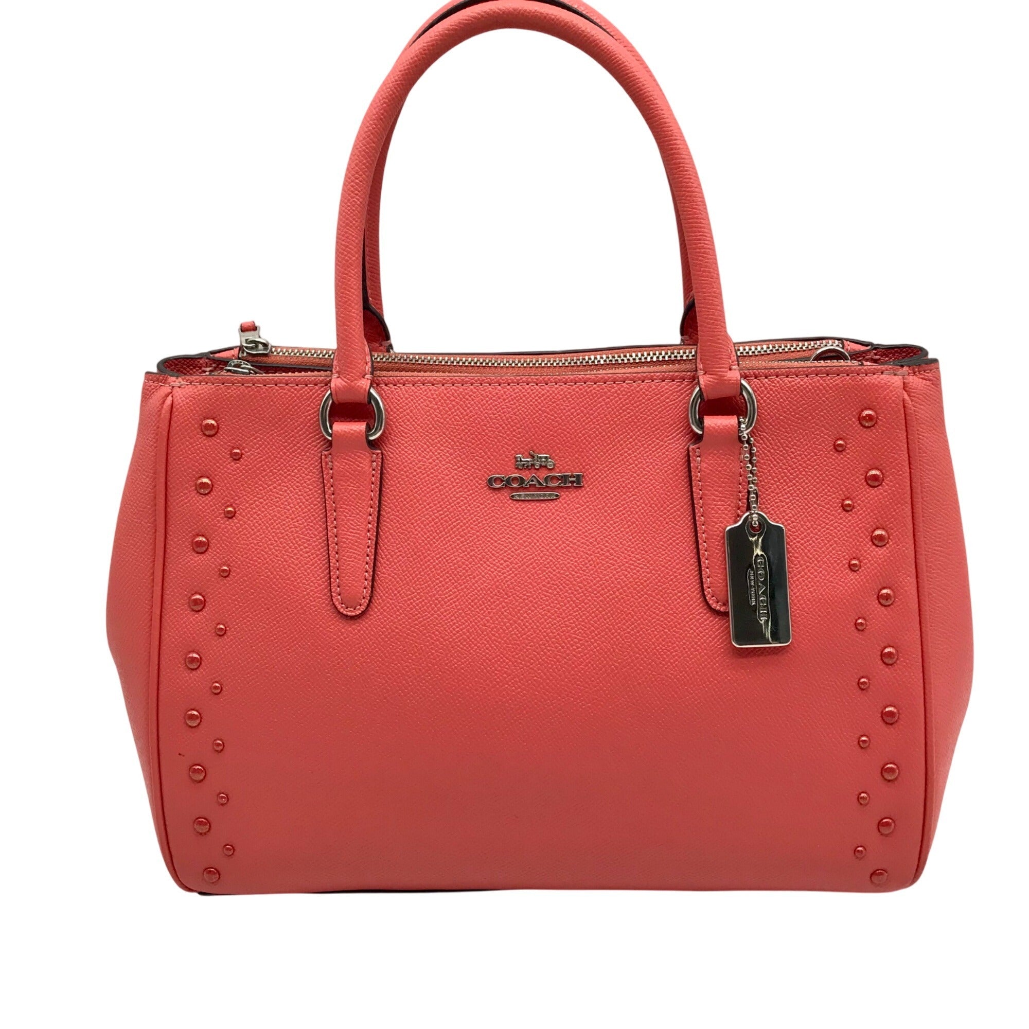 Coach Pebbled Leather Surrey Carryall Satchel Bag With Matching Wallet