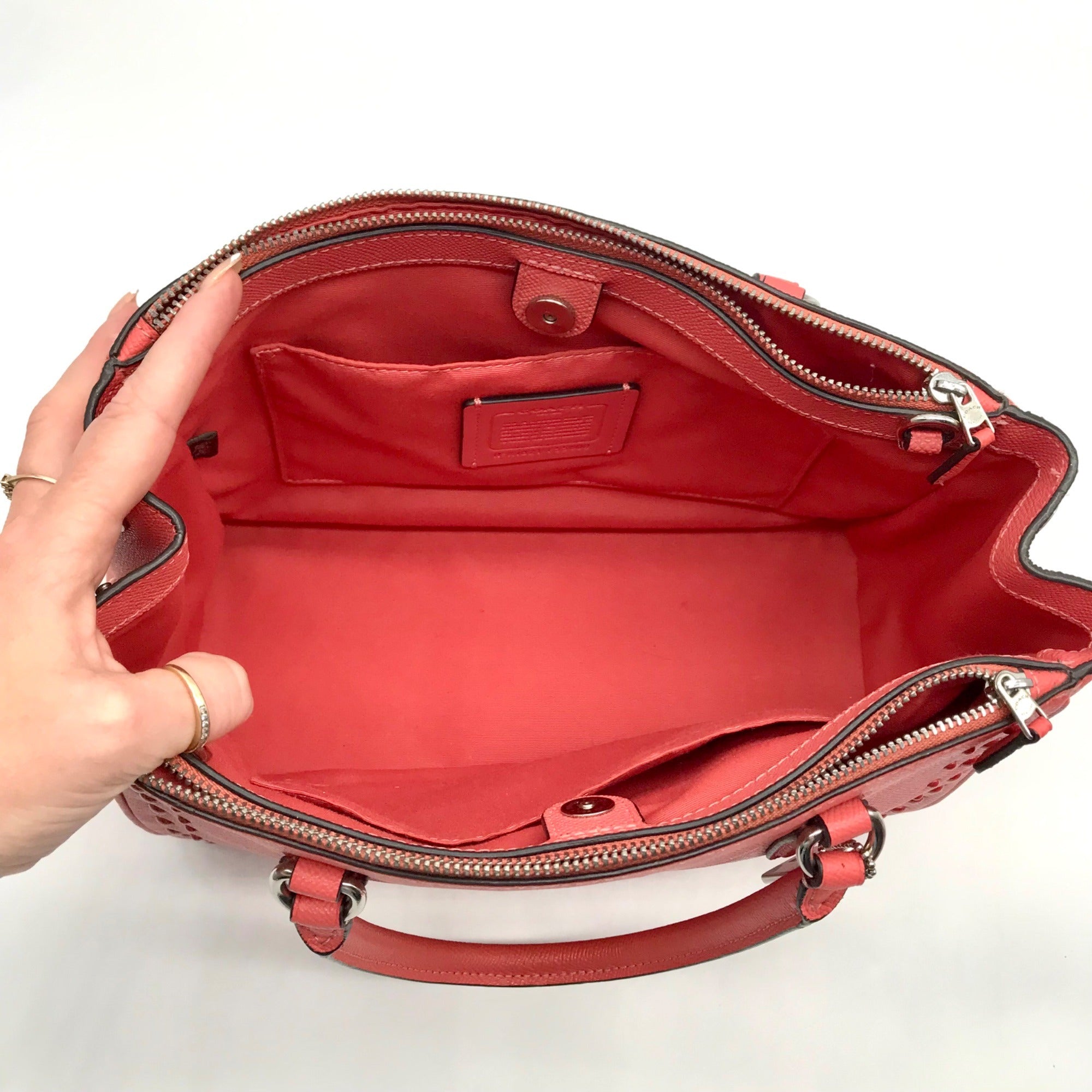 Coach Pebbled Leather Surrey Carryall Satchel Bag With Matching Wallet