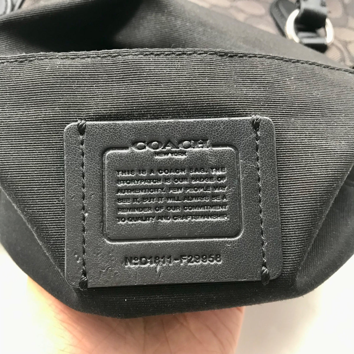 Coach Grey And Black Signature Canvas Satchel-F29958