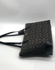 Coach Grey And Black Signature Canvas Satchel-F29958