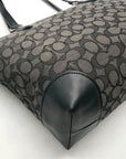 Coach Grey And Black Signature Canvas Satchel-F29958