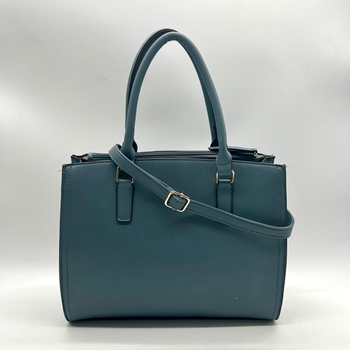 Matthew &amp; Julian Blue Faux Leather Top-Handle Satchel Bag