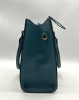 Matthew & Julian Blue Faux Leather Top-Handle Satchel Bag