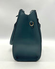 Matthew & Julian Blue Faux Leather Top-Handle Satchel Bag