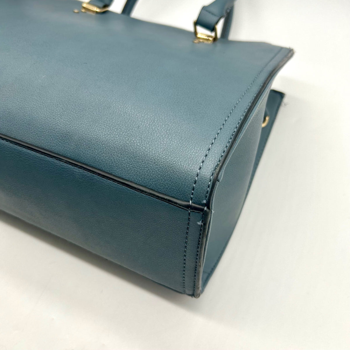 Matthew &amp; Julian Blue Faux Leather Top-Handle Satchel Bag