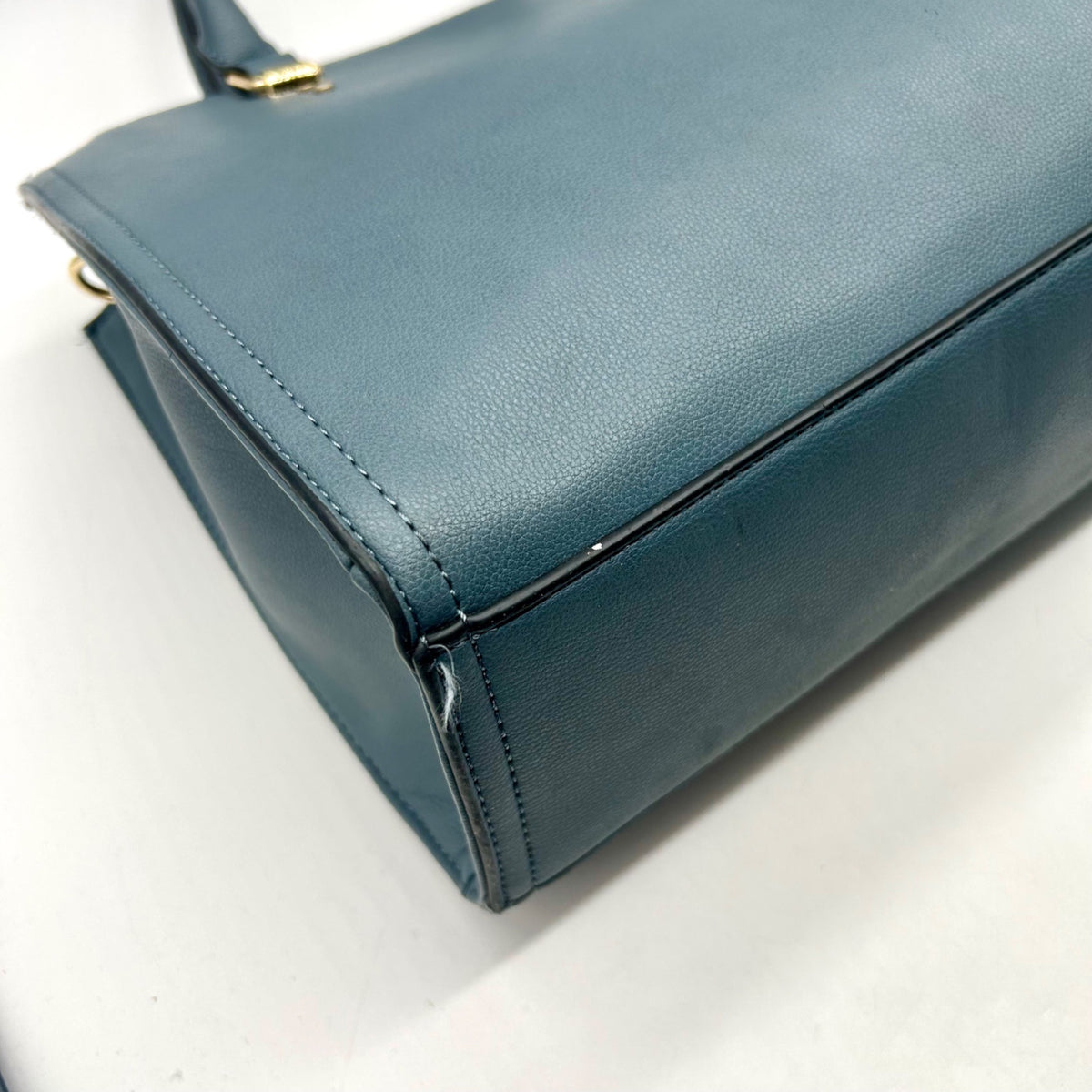 Matthew &amp; Julian Blue Faux Leather Top-Handle Satchel Bag