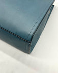 Matthew & Julian Blue Faux Leather Top-Handle Satchel Bag