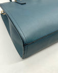 Matthew & Julian Blue Faux Leather Top-Handle Satchel Bag