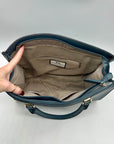 Matthew & Julian Blue Faux Leather Top-Handle Satchel Bag