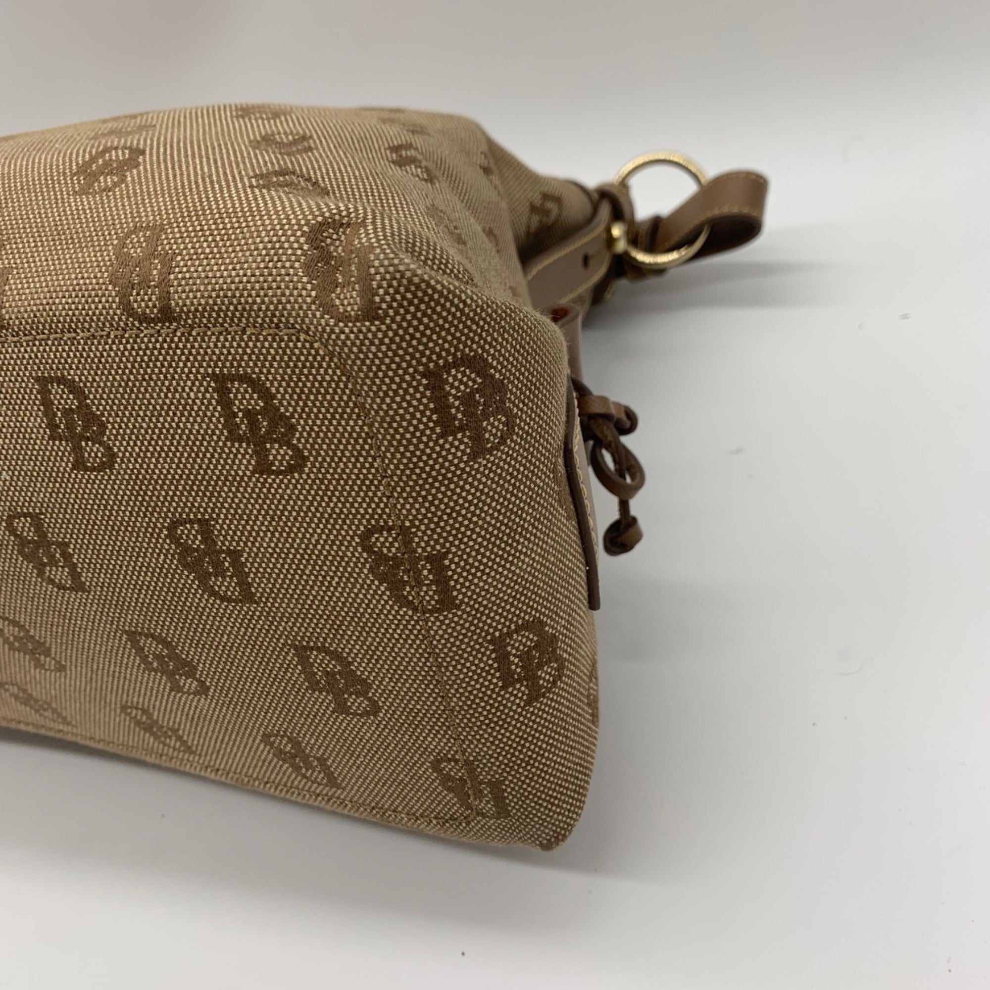 Dooney &amp; Bourke Brown Vintage Monogram Canvas Shoulder Hobo Bag