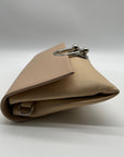 Sandra Roberts Beige Faux Leather Crossbody Bag