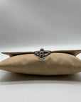 Sandra Roberts Beige Faux Leather Crossbody Bag