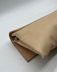 Sandra Roberts Beige Faux Leather Crossbody Bag