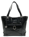 Brighton Black Patent Leather Jetson Laptop Tote Bag