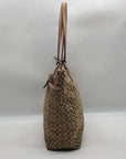 Coach Khaki and Orange Signature Canvas Stripe File Tote Bag F27008