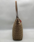 Coach Khaki and Orange Signature Canvas Stripe File Tote Bag F27008