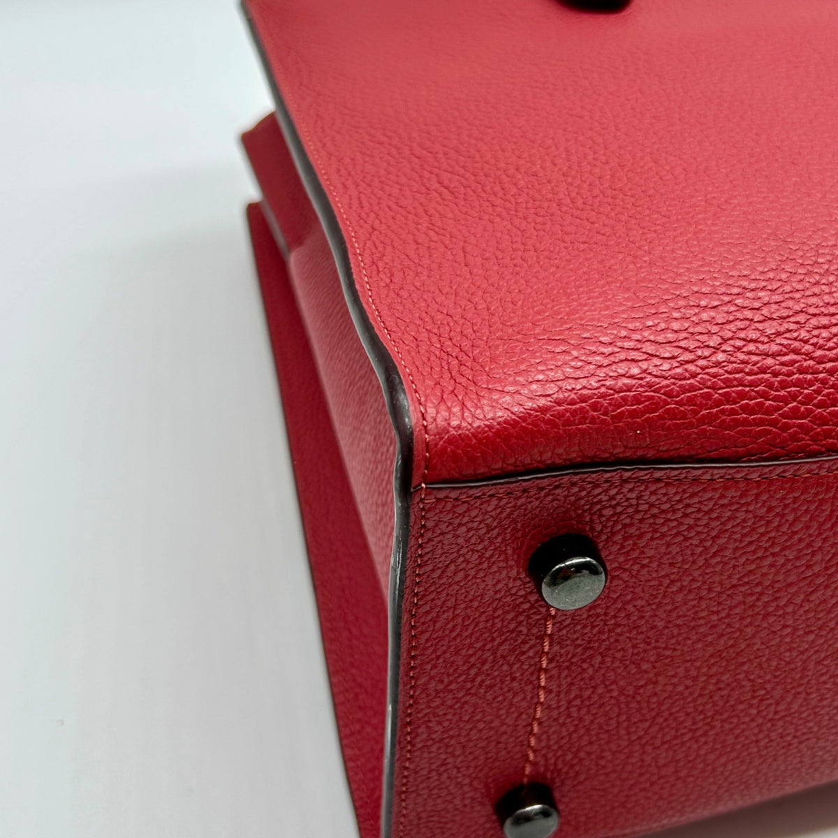 Coach Red Pebbled Leather Charlie Carryall Bag 25137