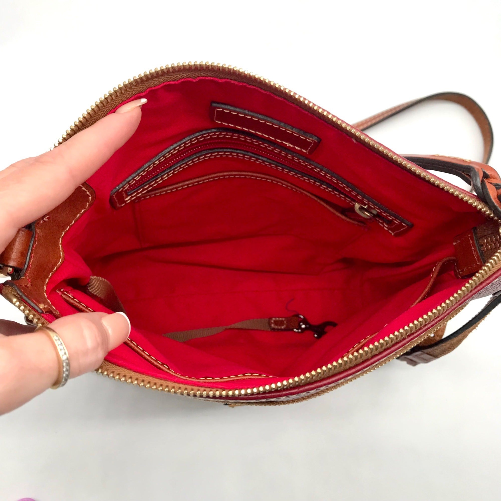 Dooney &amp; Bourke Wine Pebbled Leather Wexford Crossbody Bag