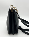 Kate Spade Black Leather Triple Gusset Crossbody Bag