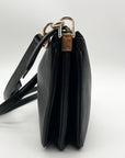 Kate Spade Black Leather Triple Gusset Crossbody Bag
