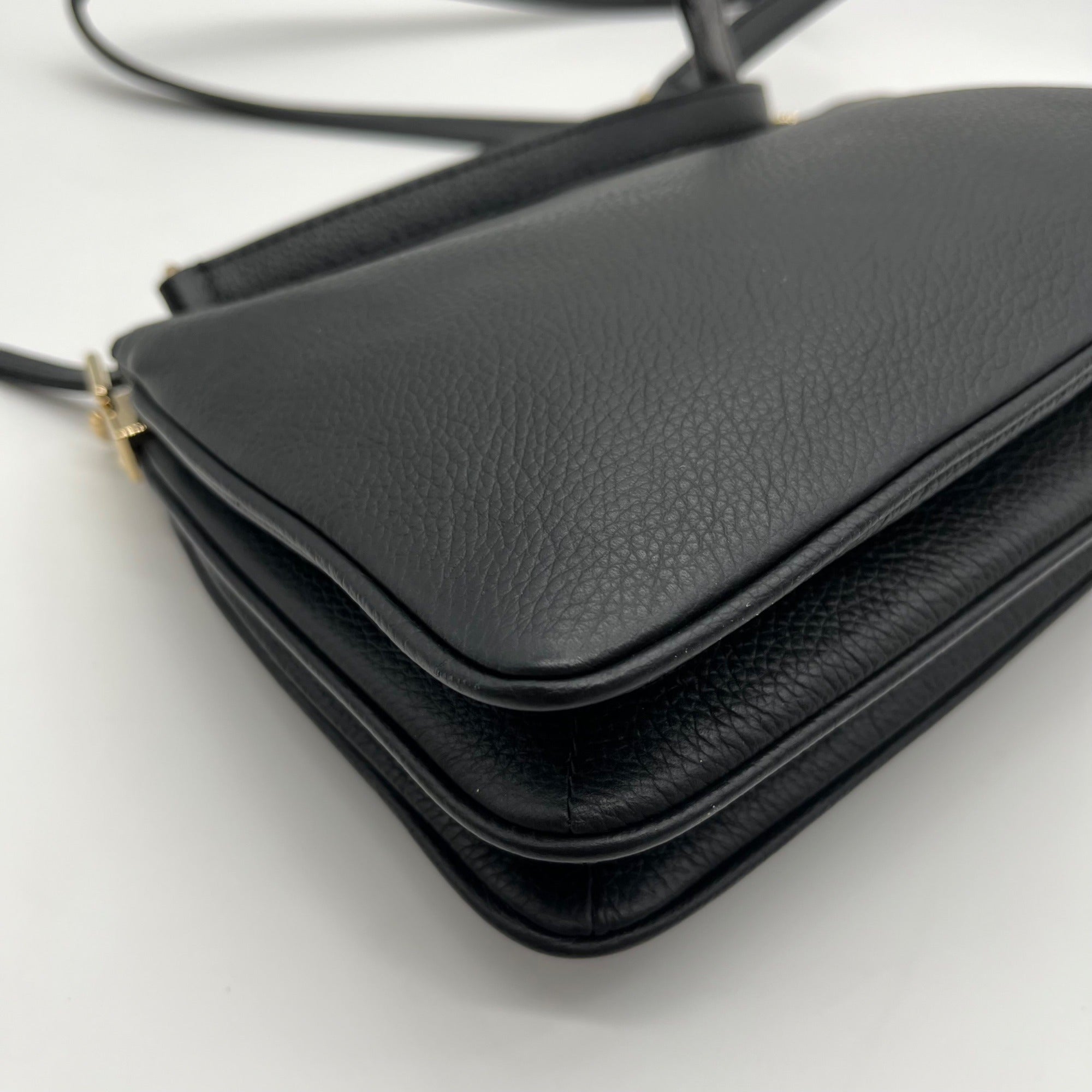 Kate Spade Black Leather Triple Gusset Crossbody Bag