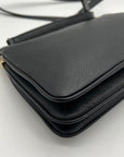 Kate Spade Black Leather Triple Gusset Crossbody Bag