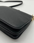 Kate Spade Black Leather Triple Gusset Crossbody Bag