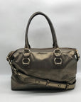 Cole Haan Metallic Bronze Leather Convertible Satchel