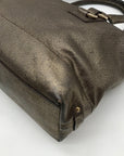 Cole Haan Metallic Bronze Leather Convertible Satchel