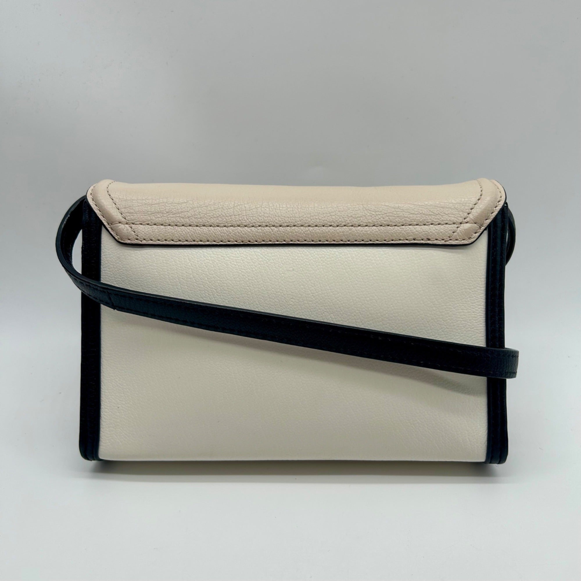 Kate Spade Cream &amp; Black Leather Envelope Crossbody Bag