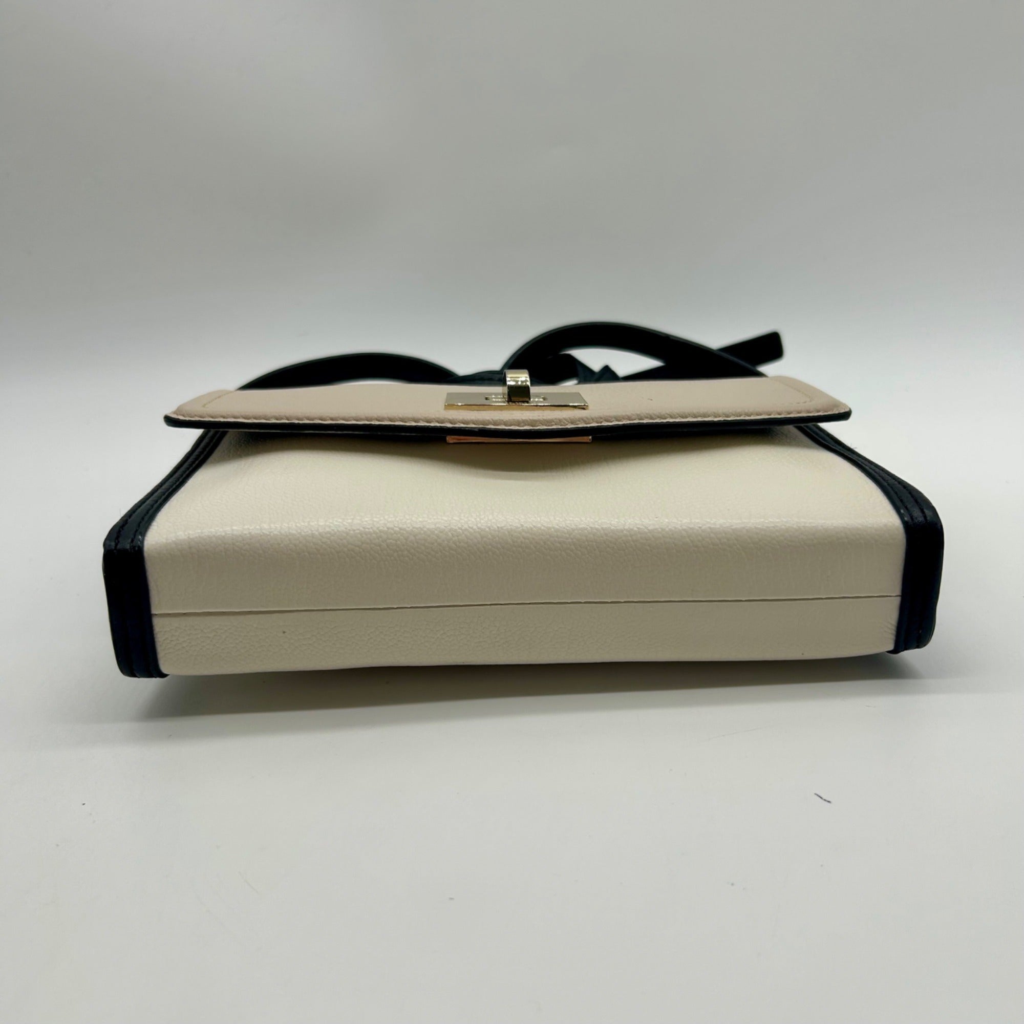 Kate Spade Cream &amp; Black Leather Envelope Crossbody Bag