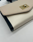 Kate Spade Cream & Black Leather Envelope Crossbody Bag
